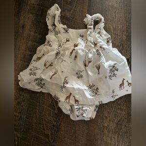 Carter's Cream Baby Romper with Animal Pattern